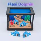 Articulated Flexi Dolphin Fidget Toy with Optional Tank