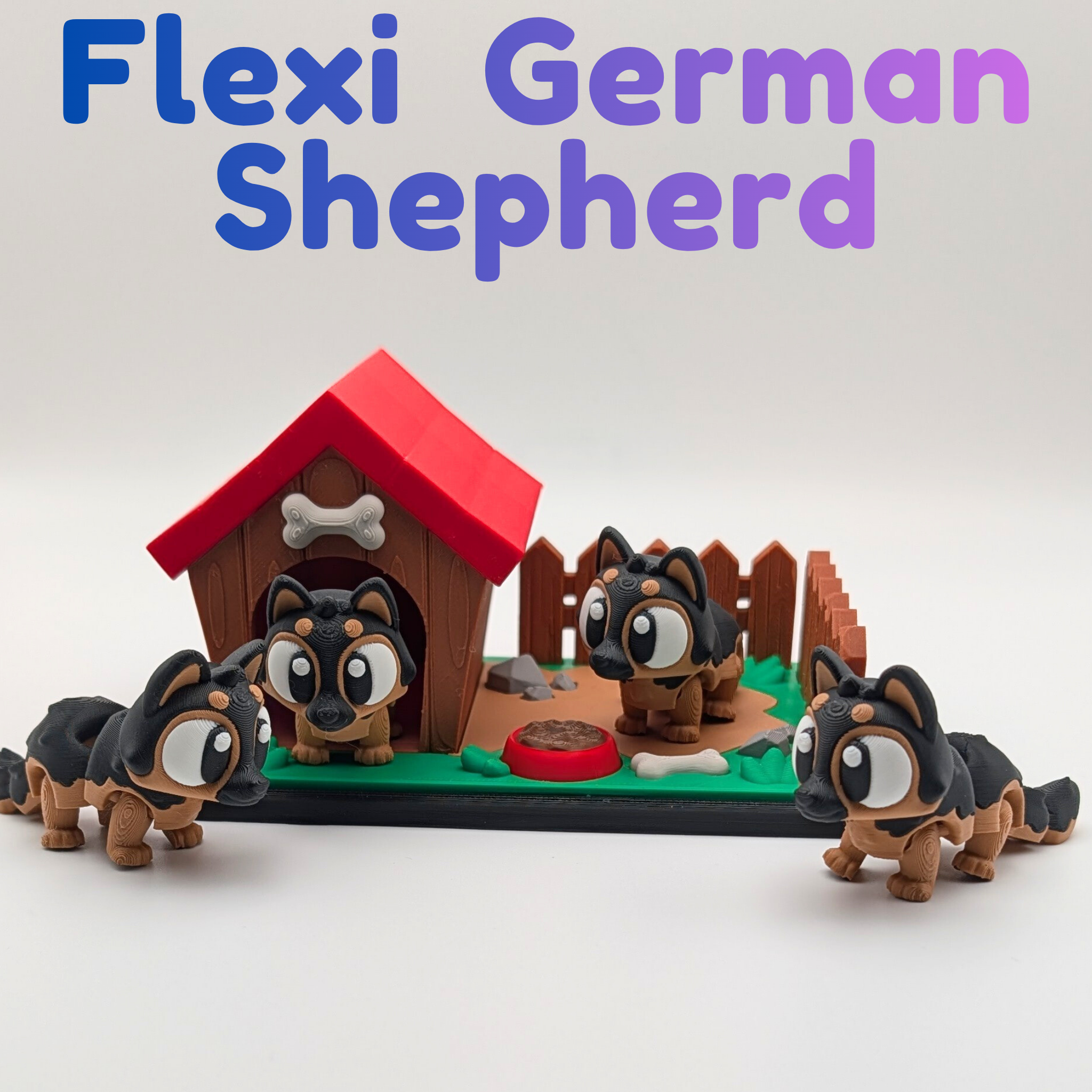 Flexi German Shepherd Fidget | Articulated Puppy & Play Yard