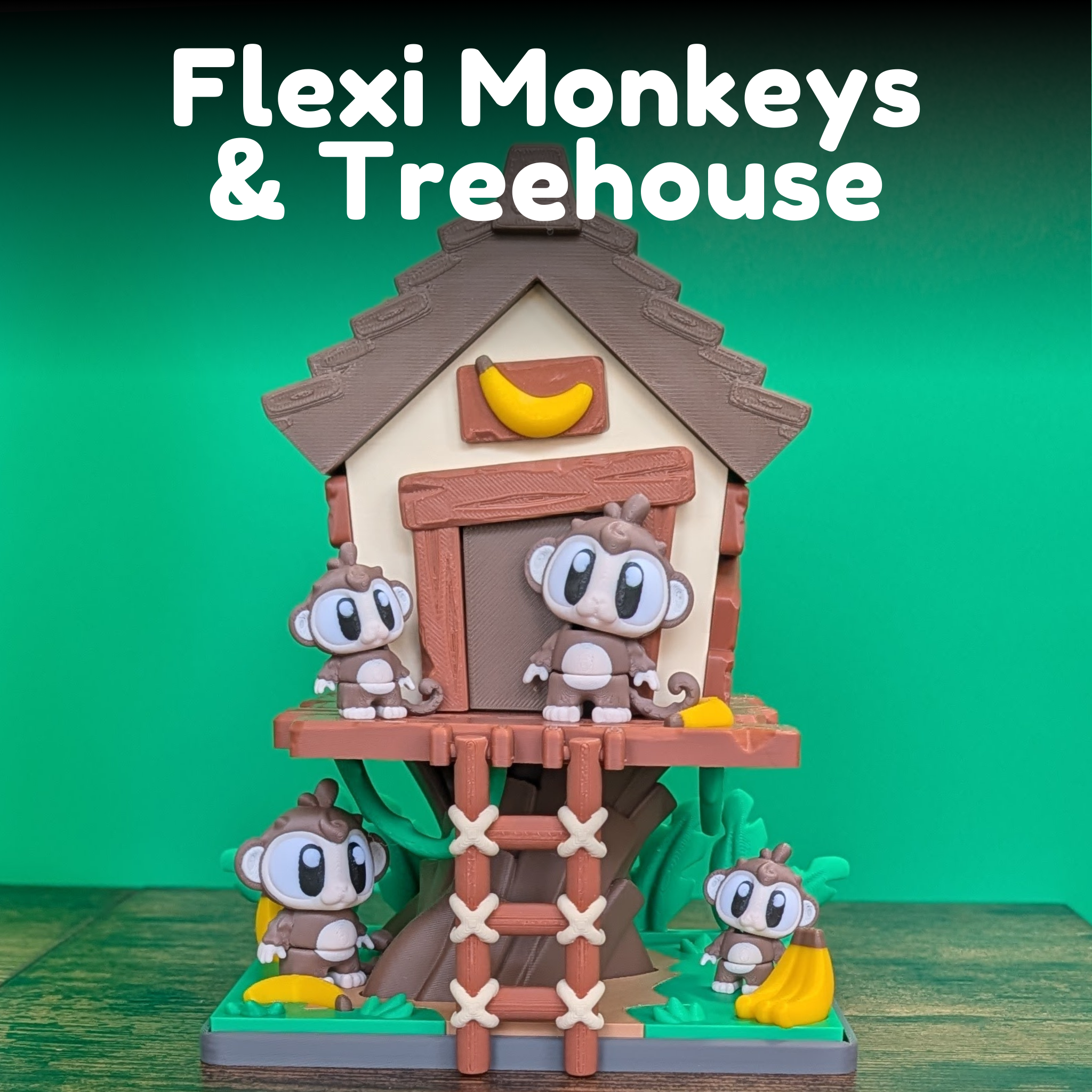 Flexi Monkey & Treehouse Playset