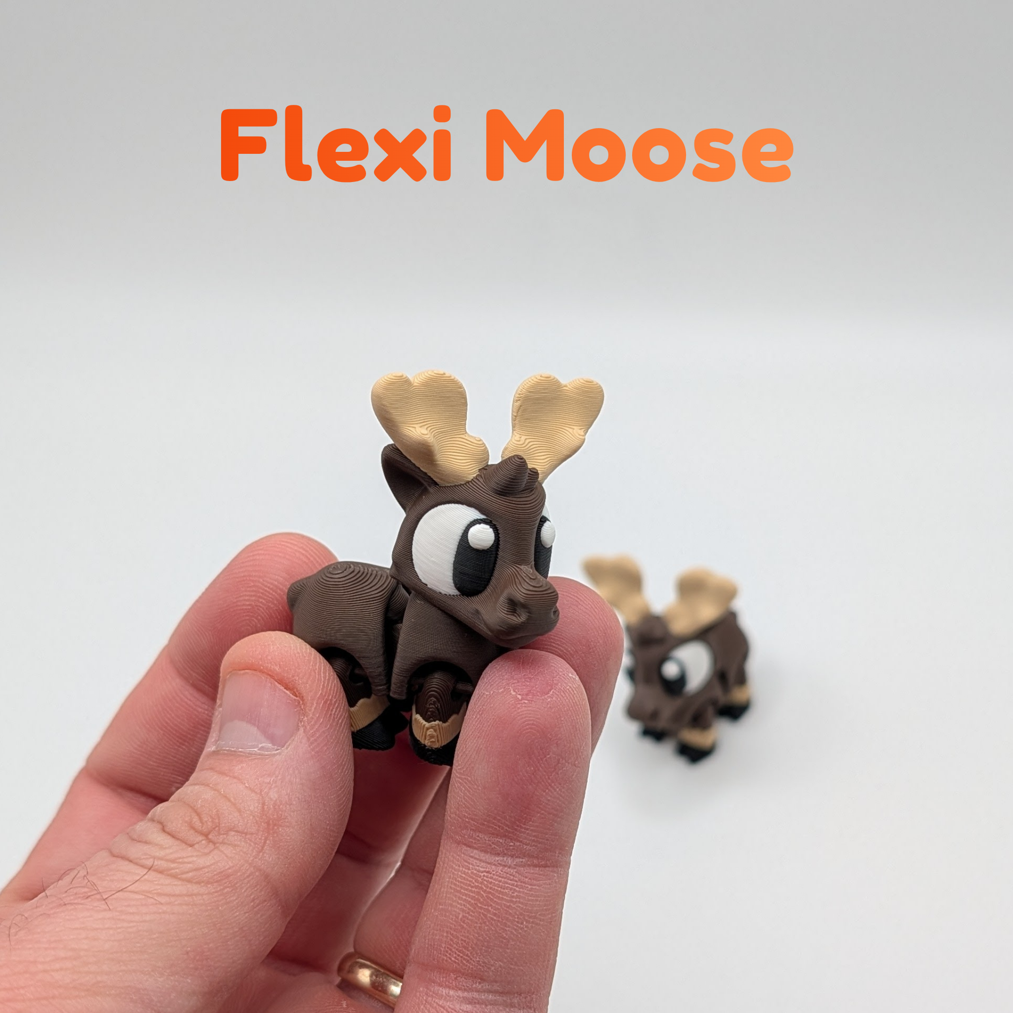 Articulated Flexi Moose Fidget Toy and Autumn Playset