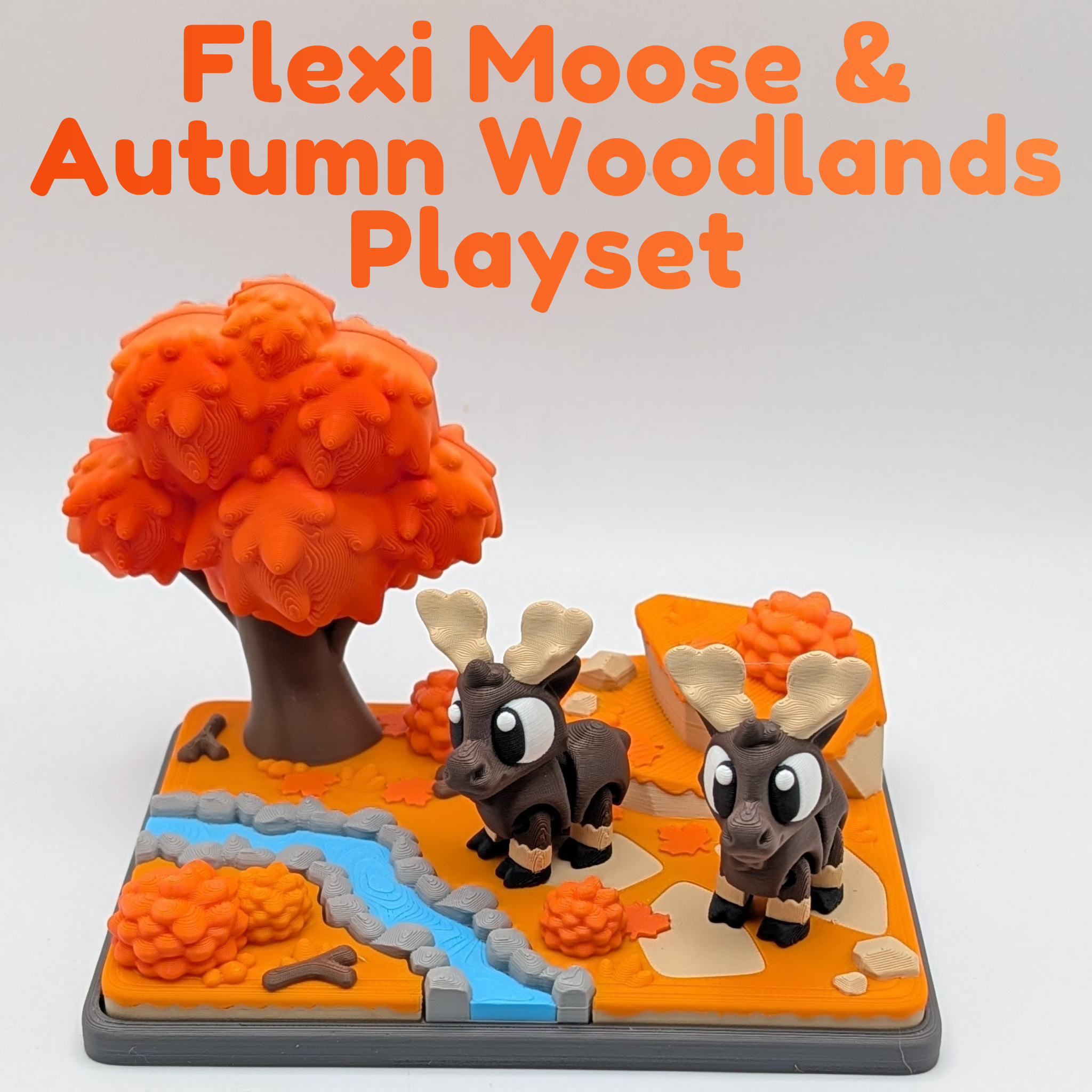 Articulated Flexi Moose Fidget Toy and Autumn Playset