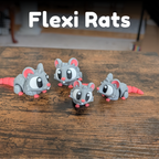 Flexi Rat Articulated Fidget Toy - 3D Printed Rodent