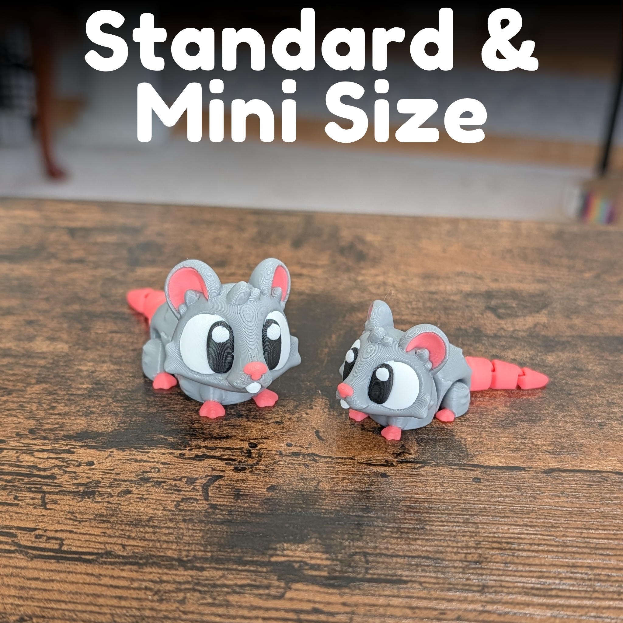 Flexi Rat Articulated Fidget Toy - 3D Printed Rodent