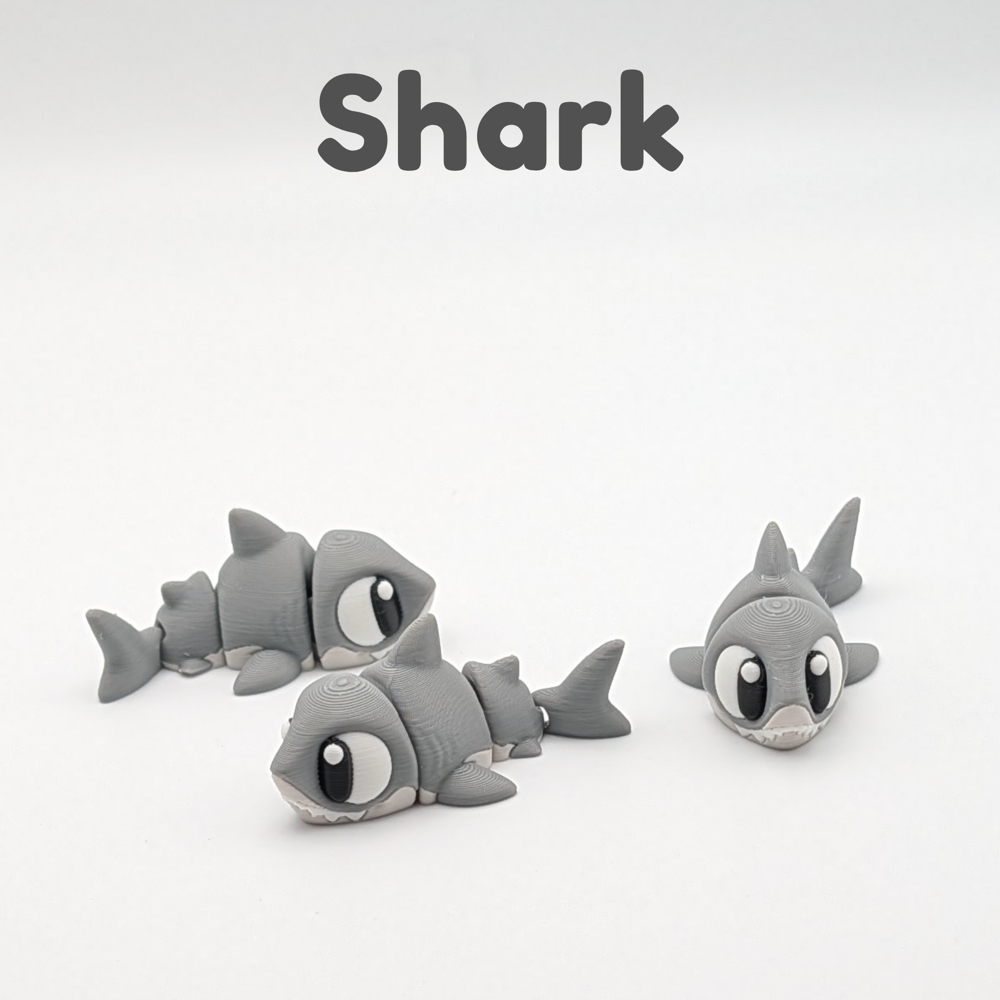 Flexi Shark & Whale Shark Fidget 3d Printed Toy, Deep Sea Playset Tank