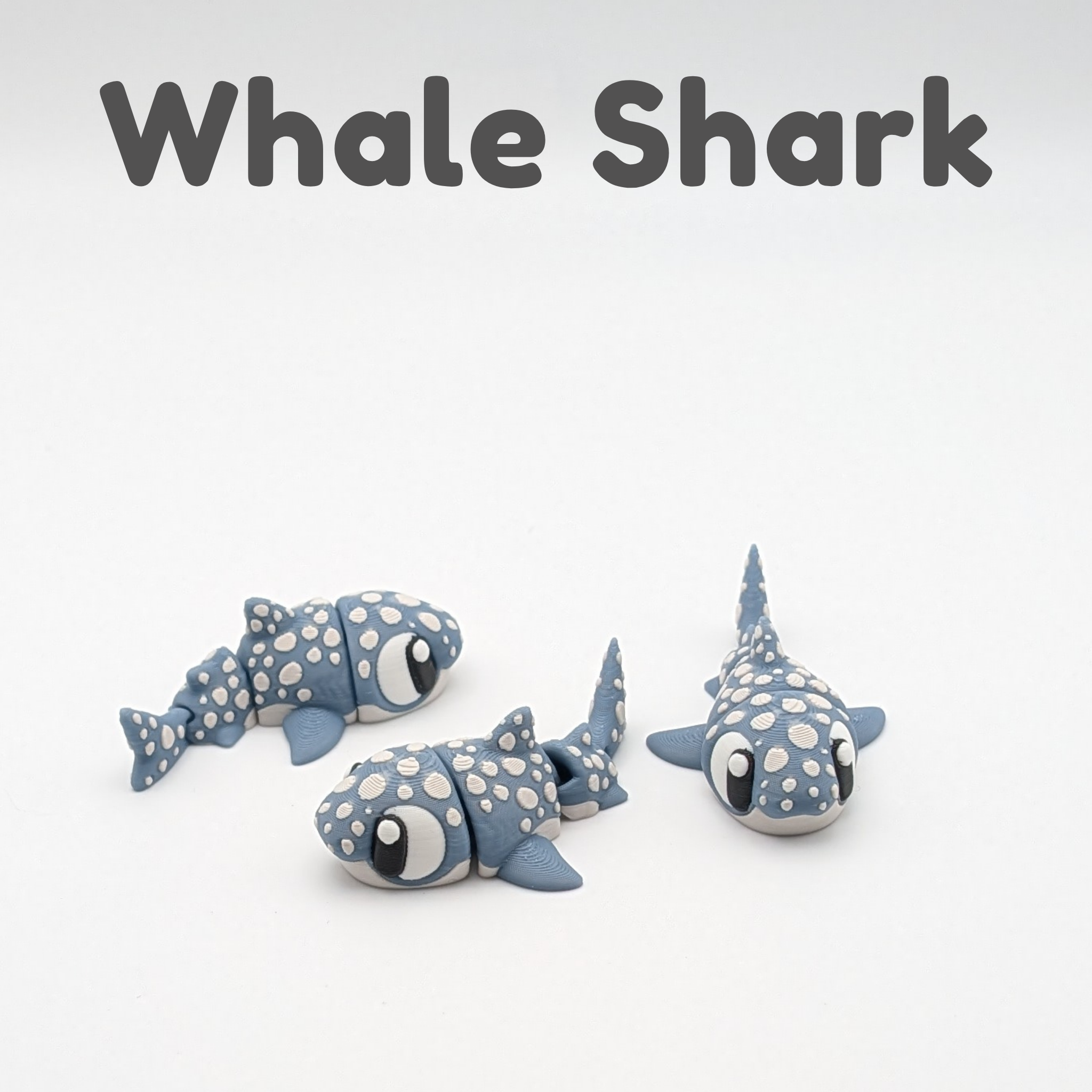 Flexi Shark & Whale Shark Fidget 3d Printed Toy, Deep Sea Playset Tank