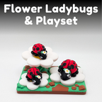 Flower Ladybug Fidget Toy and Flower Playset