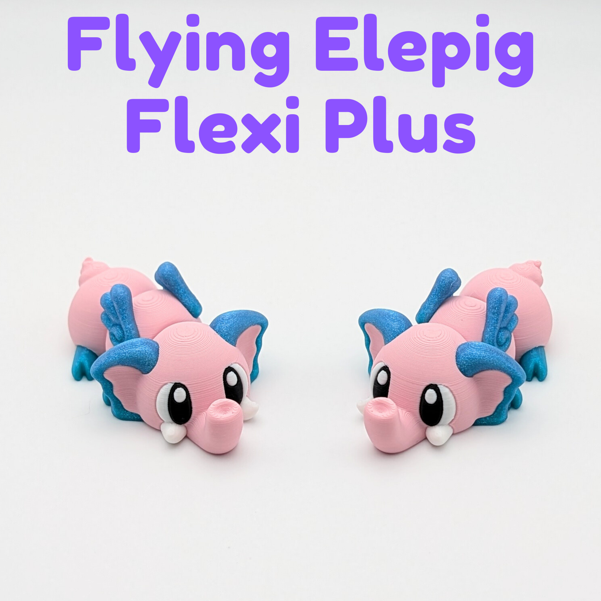Flexi Elephant Mashups - Elepig & Elebee Articulated 3D Fidgets