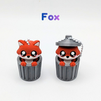 Trash Can Raccoon and Fox Clicker Fidget