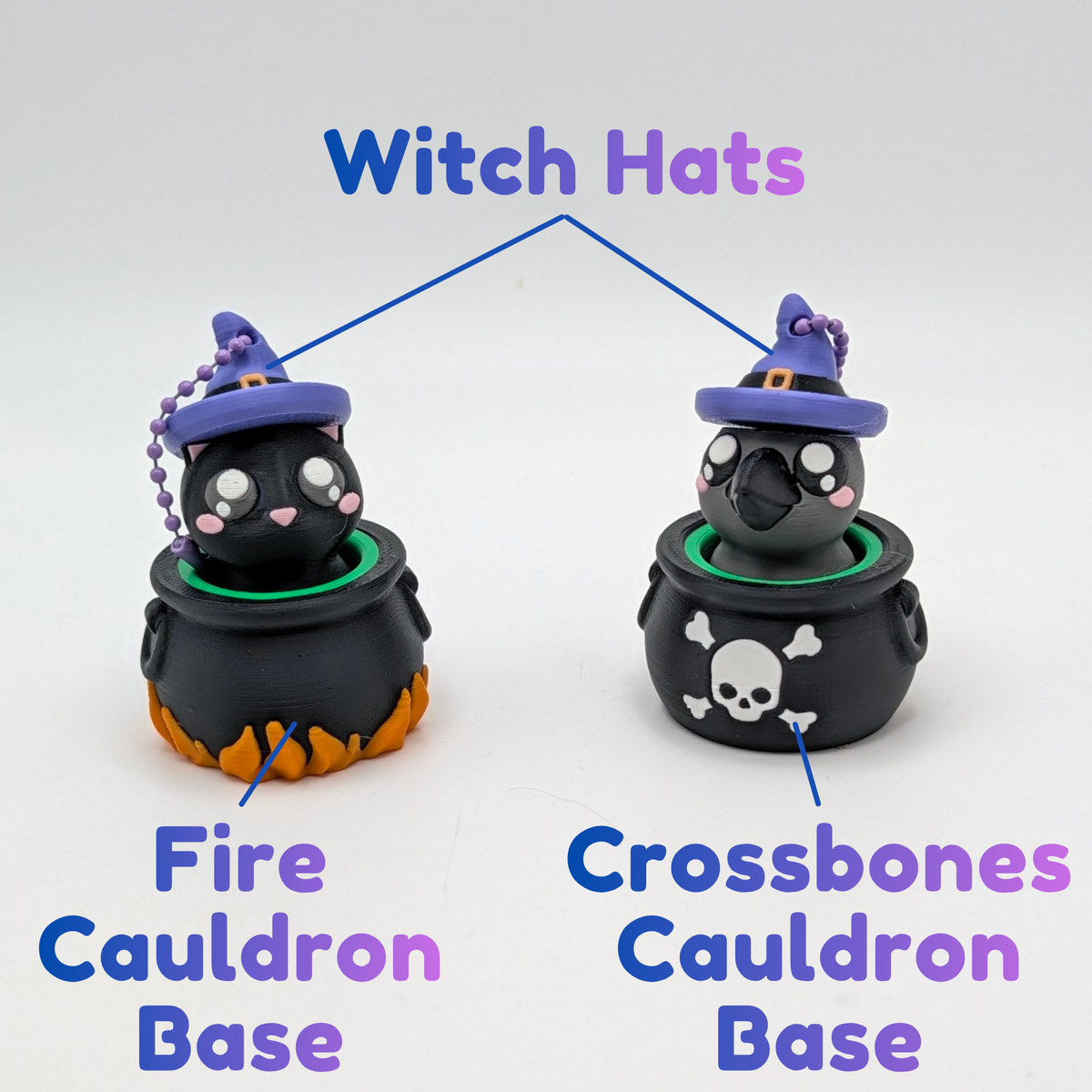 Halloween Cat and Crow Mechanical Clicker Fidget