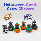 Halloween Cat and Crow Mechanical Clicker Fidget