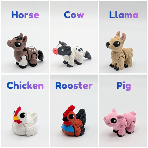 Articulated Farm Hatchlings Flexi Minis with Optional Egg
