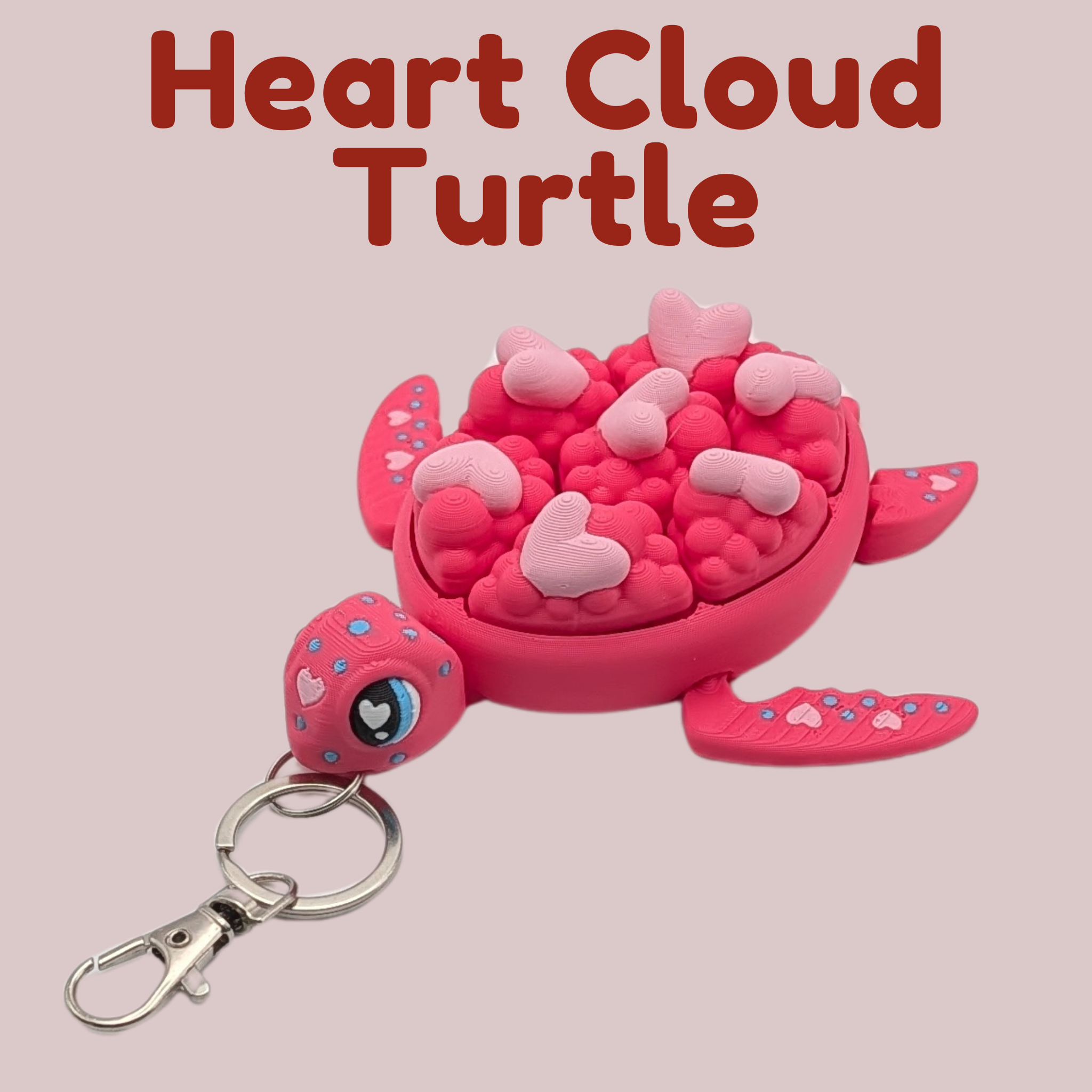 Love Turtle Clicker - Mechanical Heart & Rose Fidget Keychain