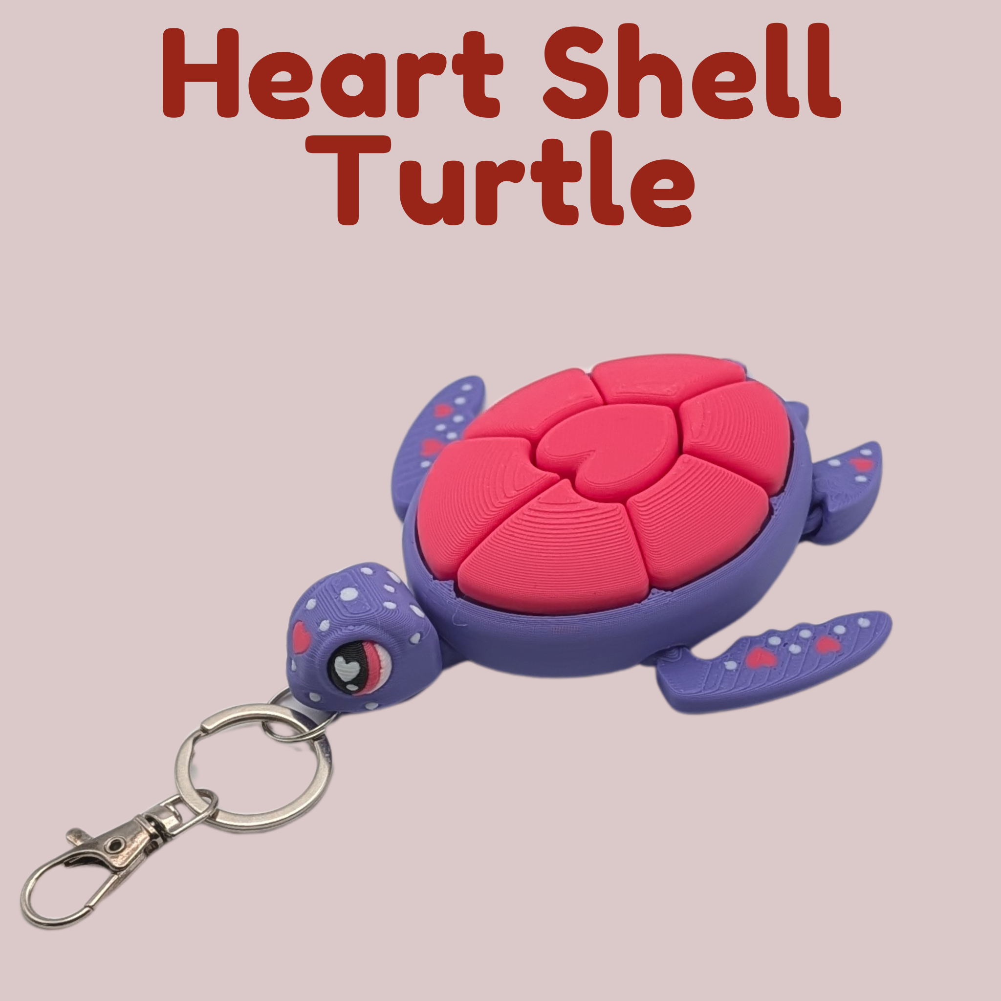 Love Turtle Clicker - Mechanical Heart & Rose Fidget Keychain