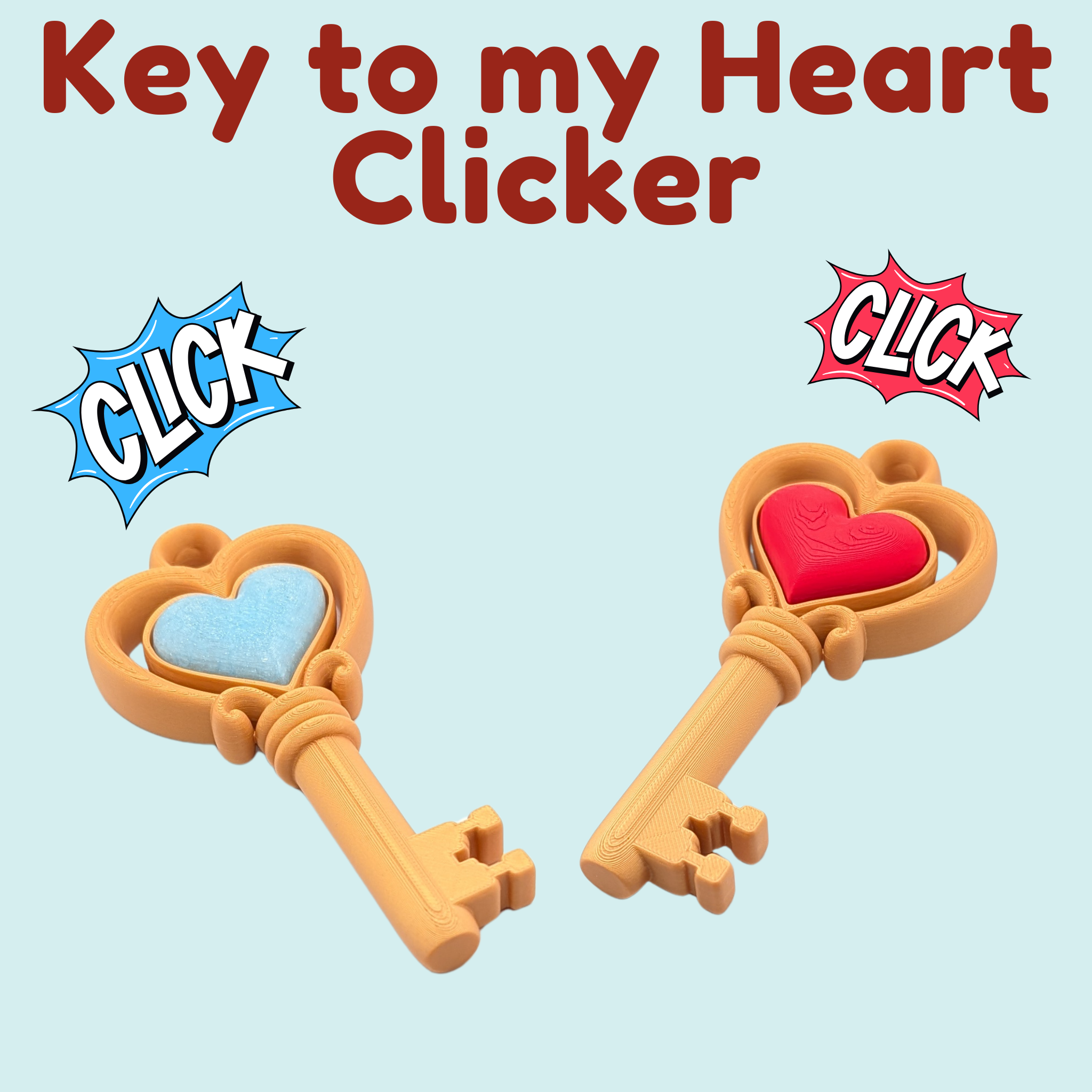 Key to my Heart Clicker - Mechanical Fidget Toy