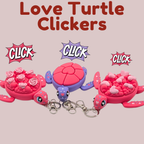 Love Turtle Clicker - Mechanical Heart & Rose Fidget Keychain