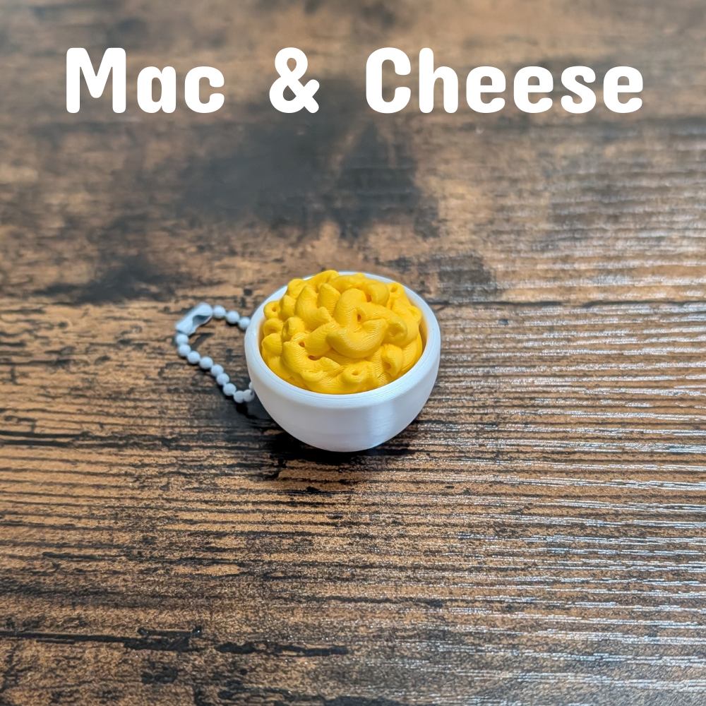 Pasta Clicker Fidget Keychain - 3D Printed Mac and Cheese Clicker Toy