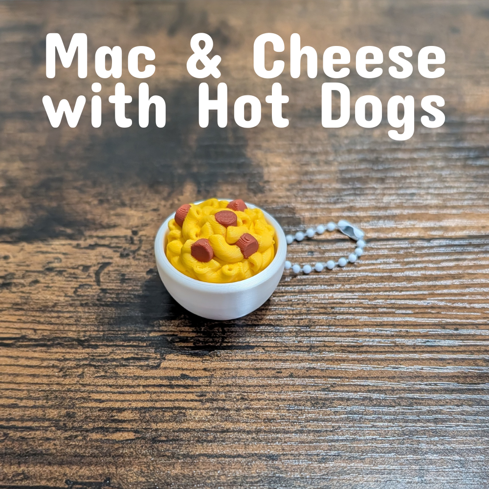 Pasta Clicker Fidget Keychain - 3D Printed Mac and Cheese Clicker Toy