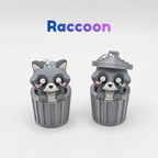 Trash Can Raccoon and Fox Clicker Fidget