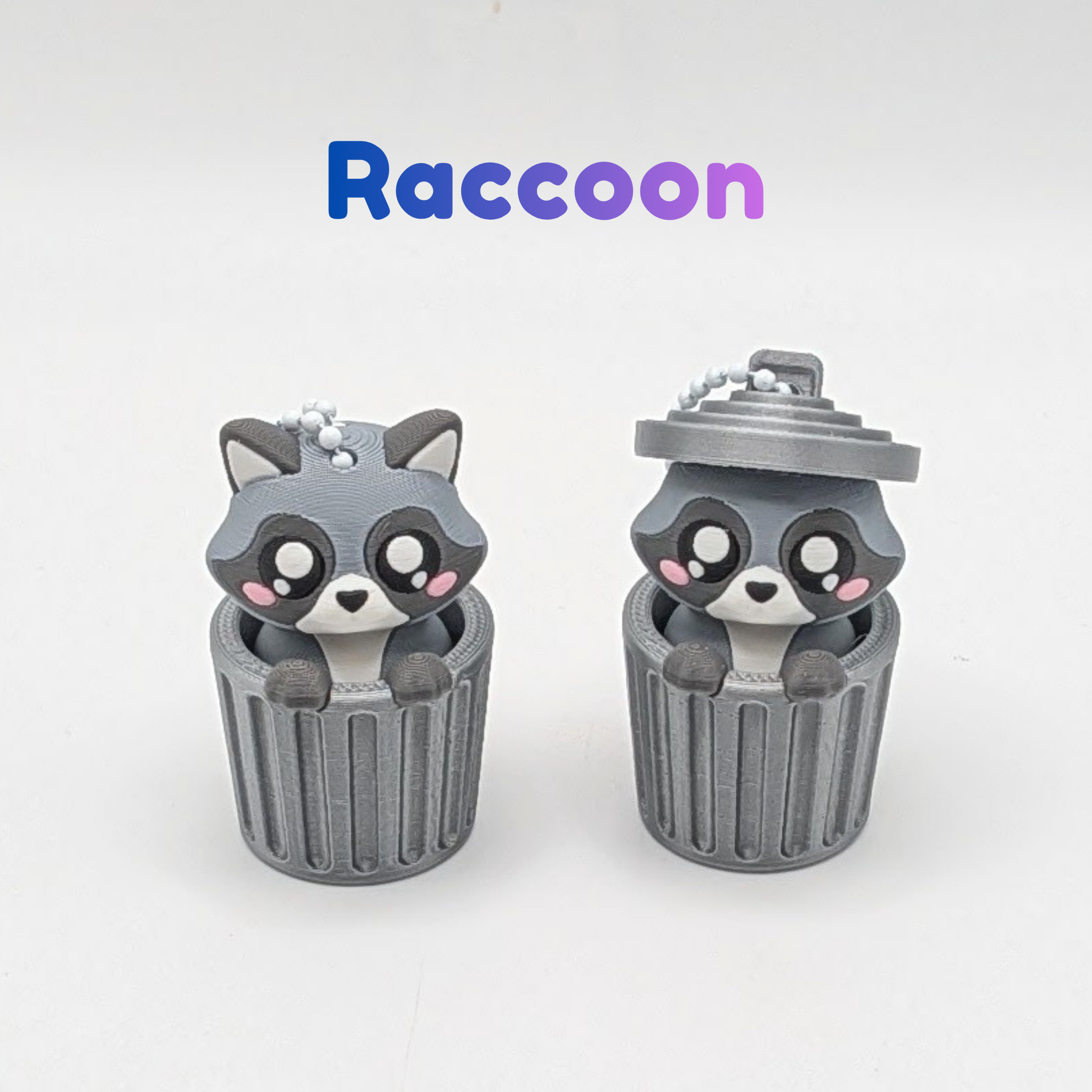 Trash Can Raccoon and Fox Clicker Fidget