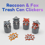 Trash Can Raccoon and Fox Clicker Fidget