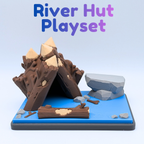 Flexi Beaver Articulated Fidgets and River Hut Playset