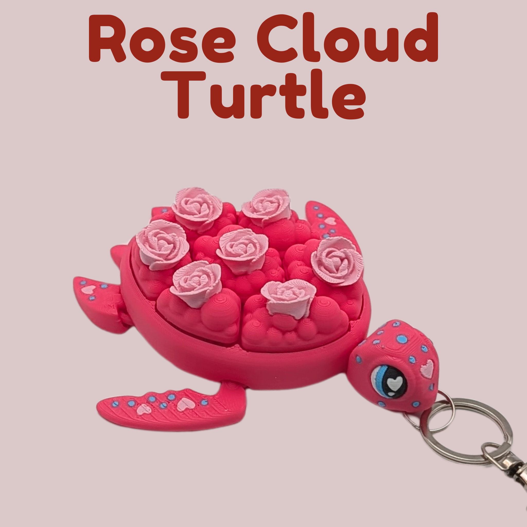 Love Turtle Clicker - Mechanical Heart & Rose Fidget Keychain