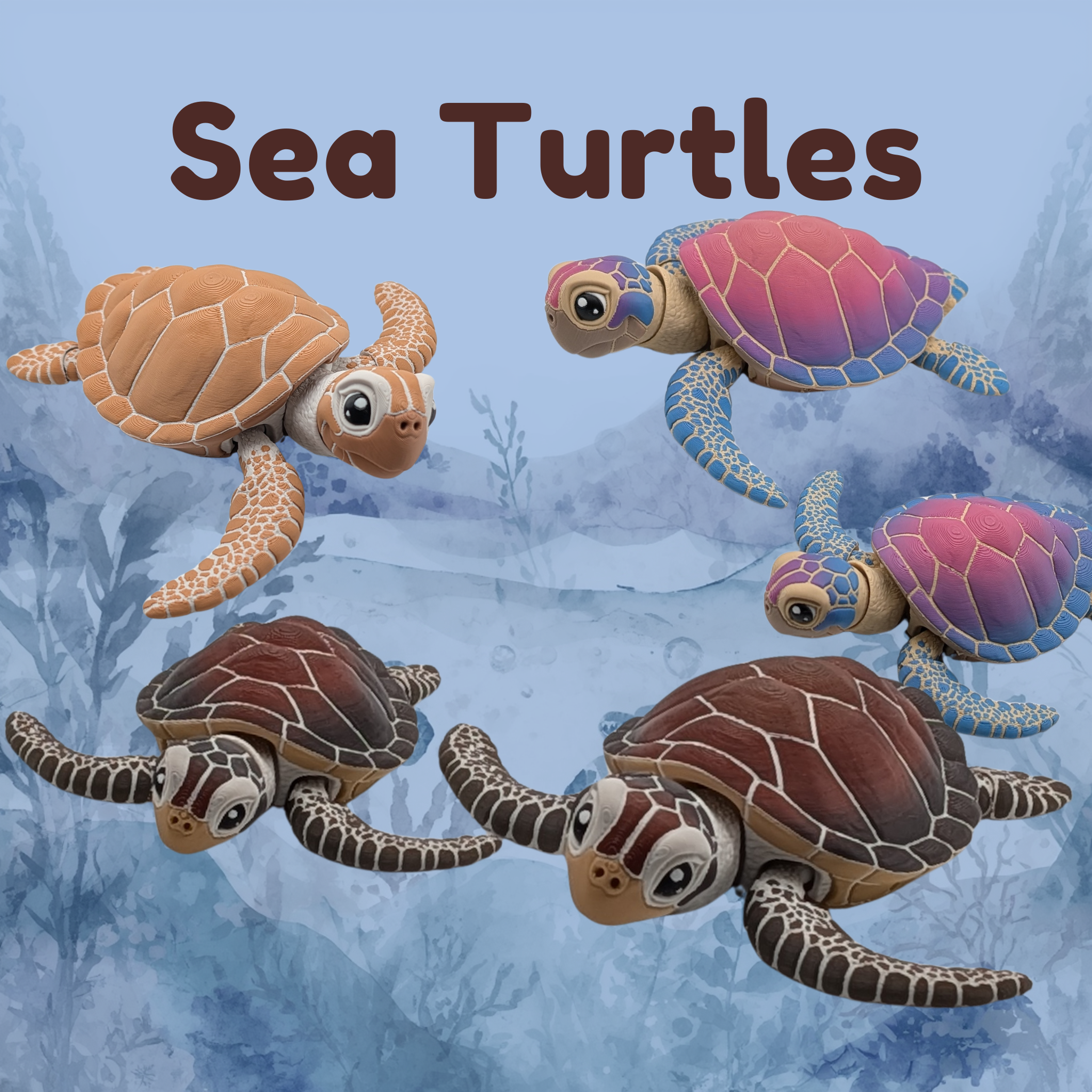 Articulated Sea Turtle | Realistic Fidget Figure