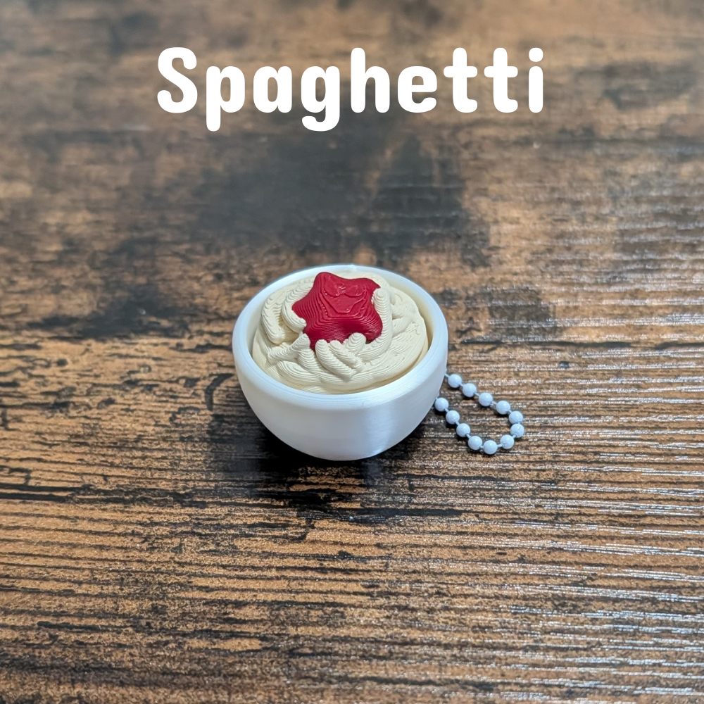 Pasta Clicker Fidget Keychain - 3D Printed Mac and Cheese Clicker Toy