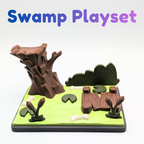 Flexi Crocodile Articulated Fidget and Swamp Playset