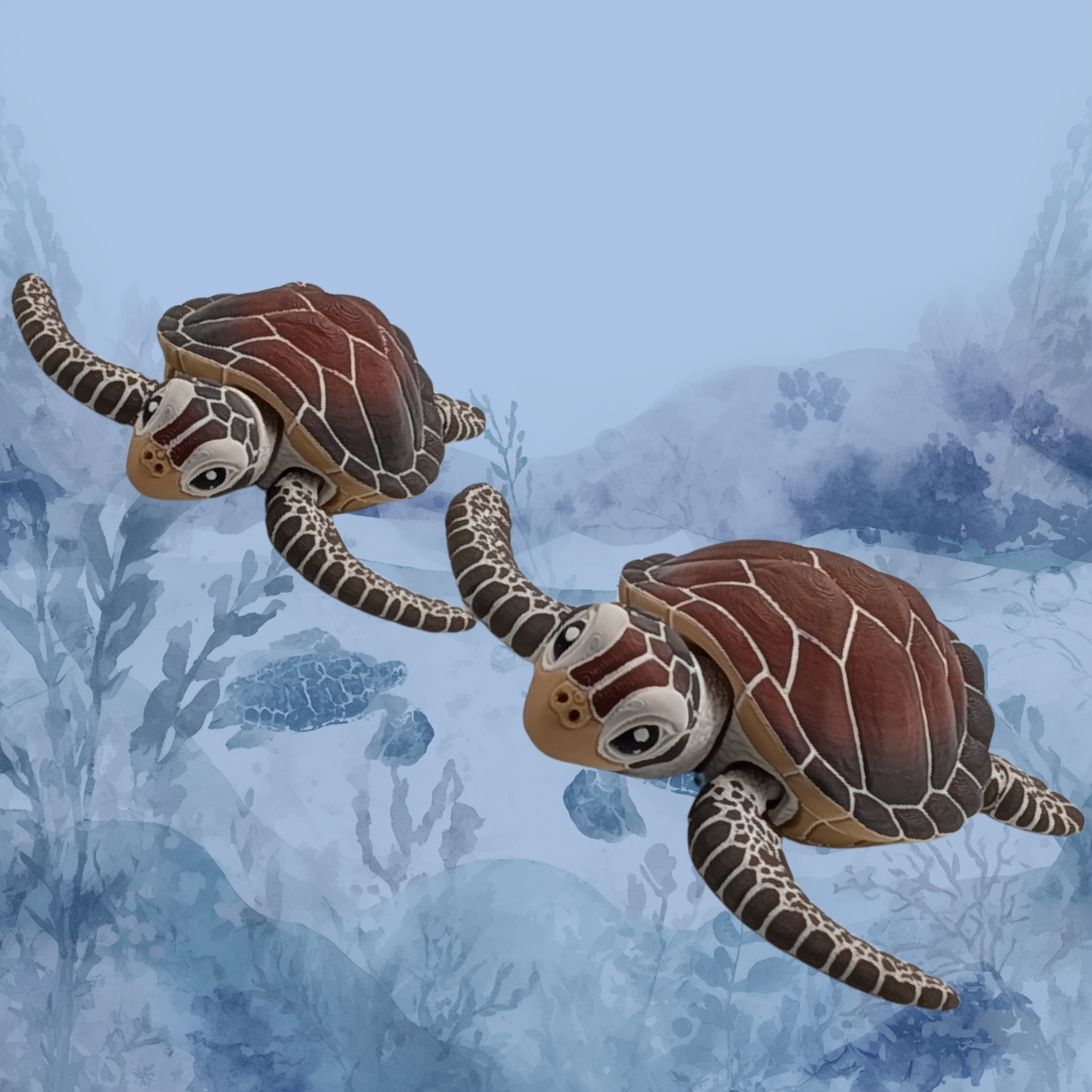 Articulated Sea Turtle | Realistic Fidget Figure