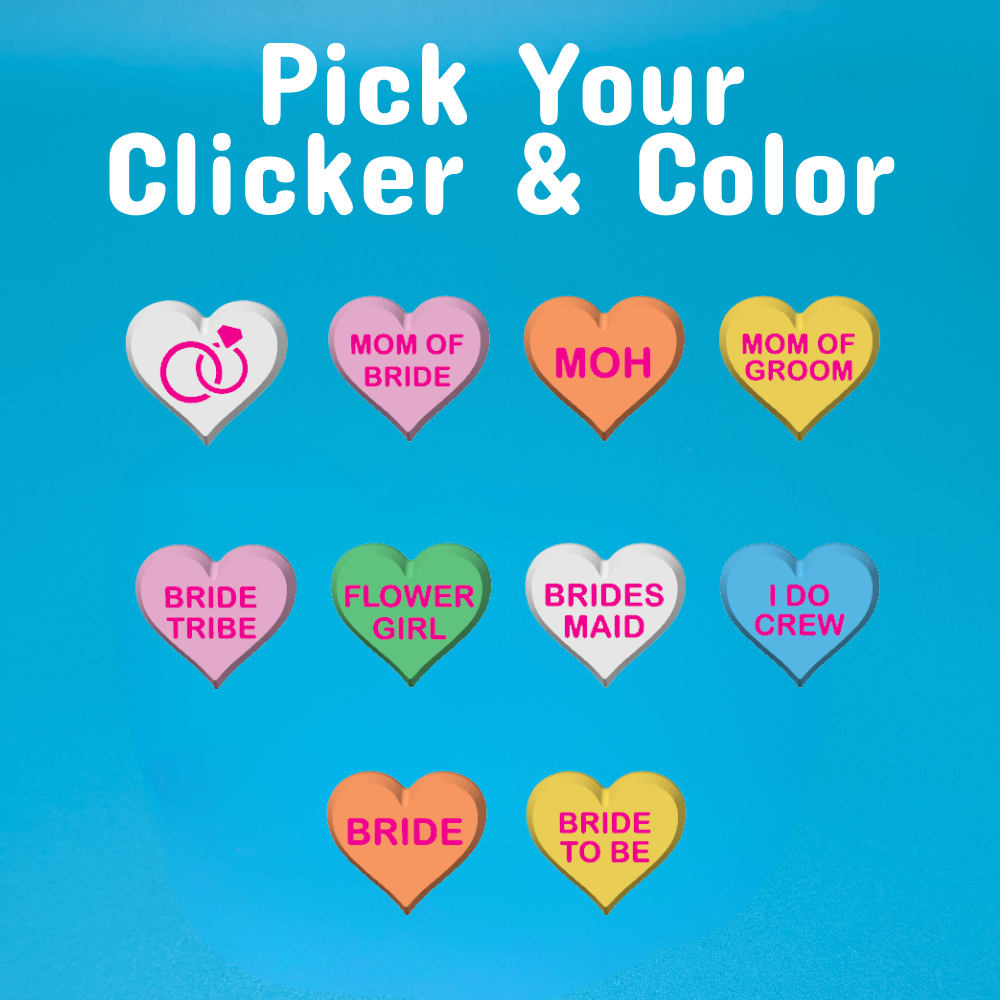 Wedding Conversation Heart Clicker Fidget Keychain