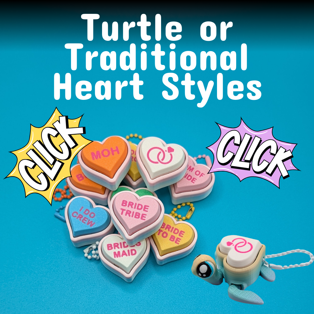 Wedding Conversation Heart Clicker Fidget Keychain