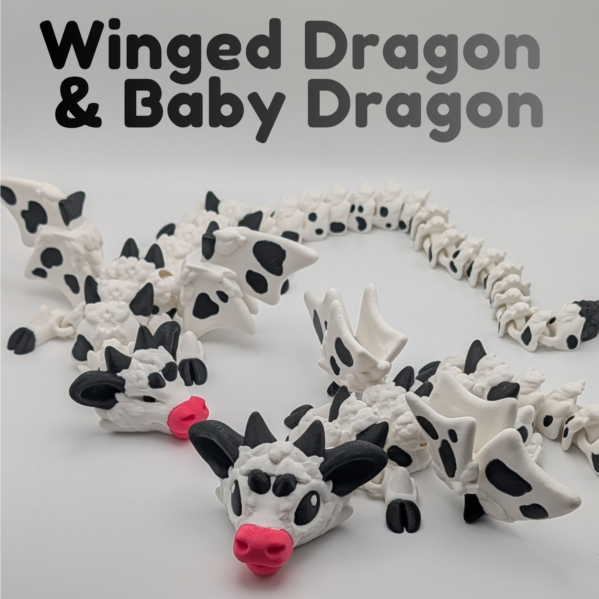 Articulated Cow Dragon - Winged & Baby Versions 🐮