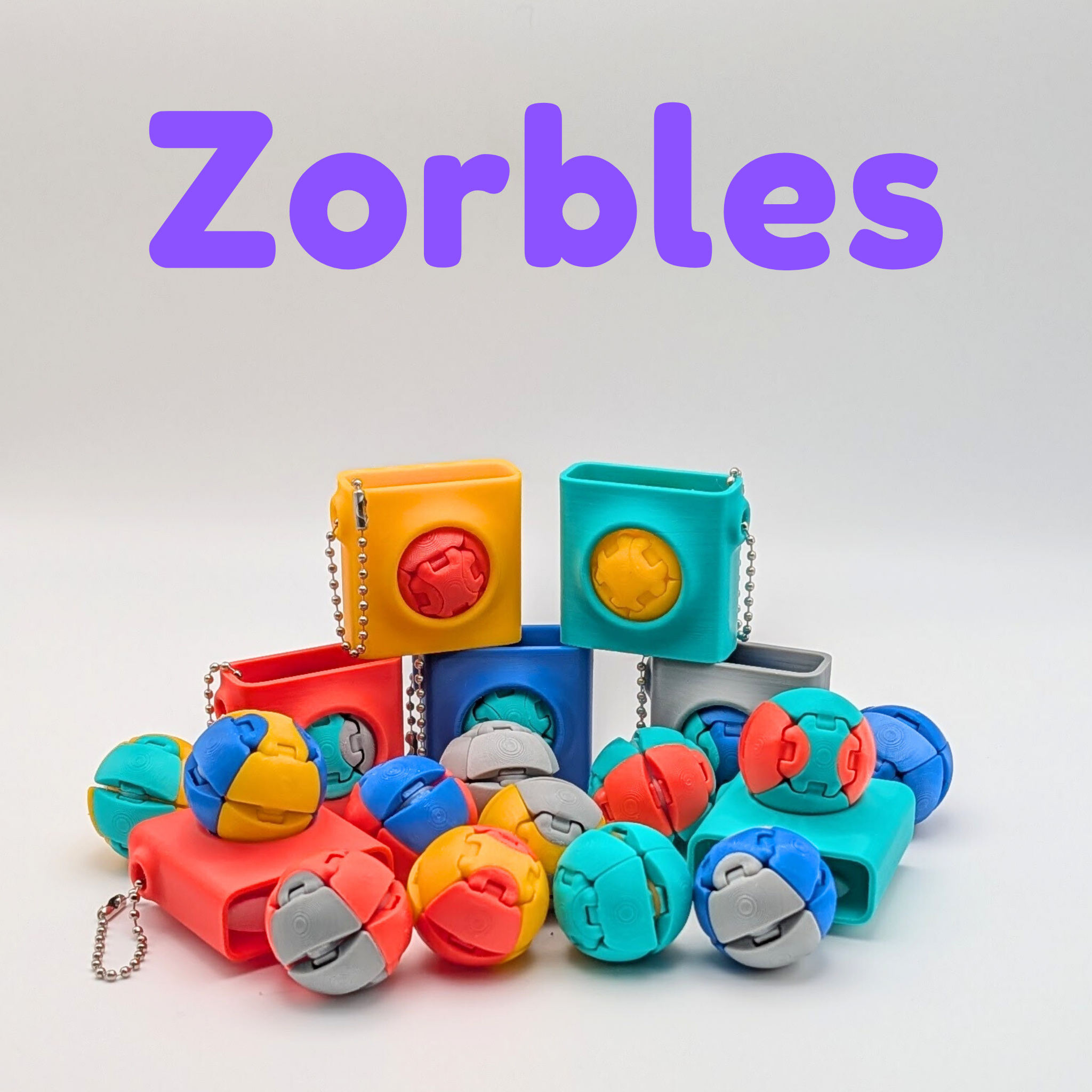 Zorbles Squishy Fidget Toy with Keychain Case