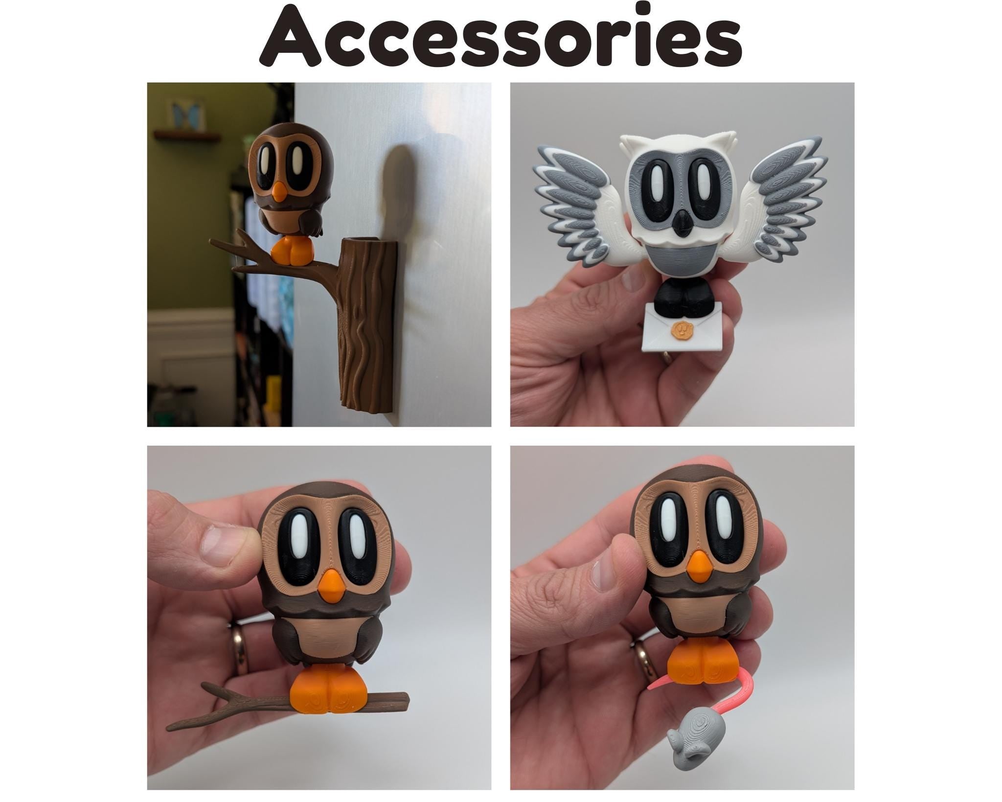 Brown Blob Owl Desk Buddy: Forest Animal Decor with Optional Magnetic Perch