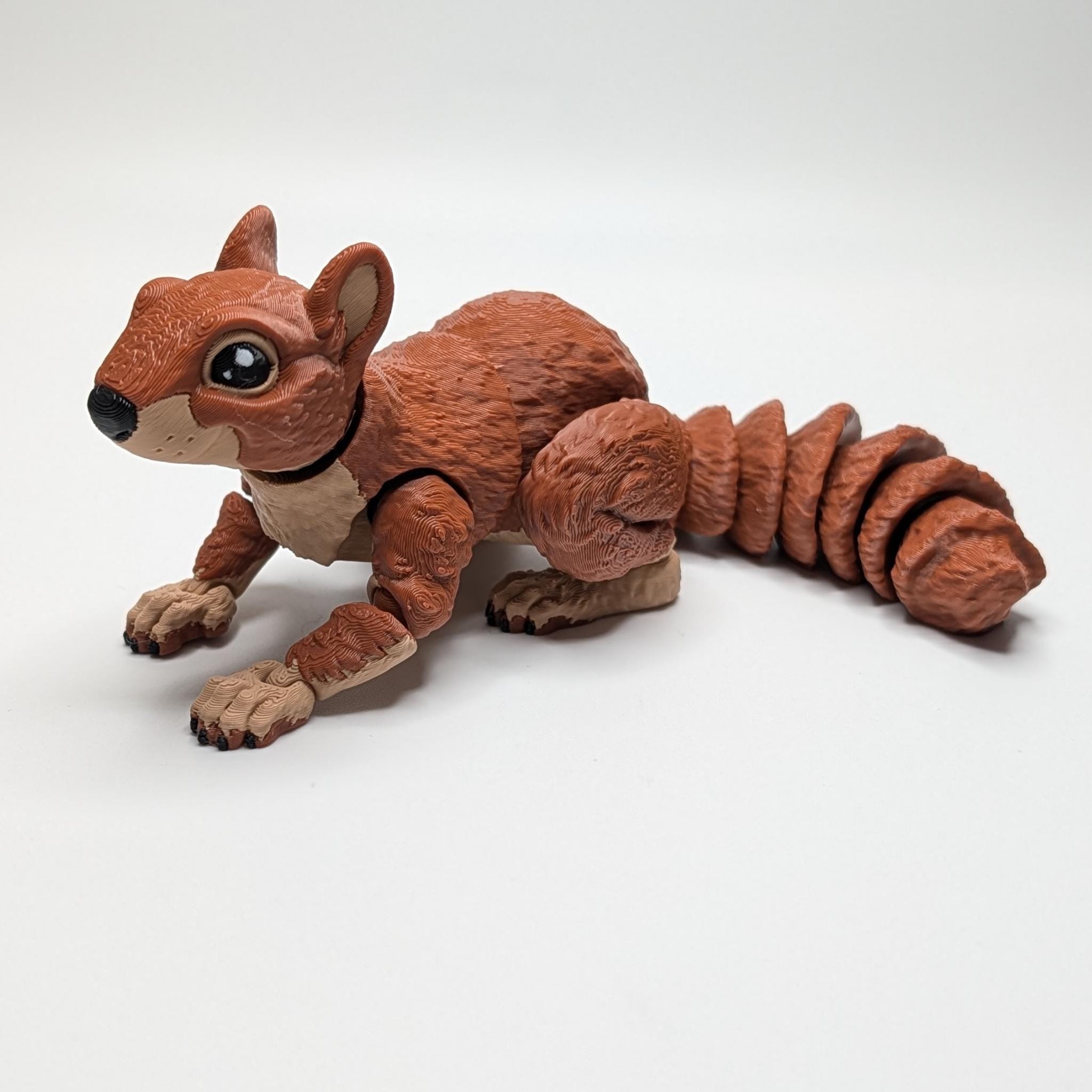 Articulated Squirrel Fidget Toy | Optional Santa Hat