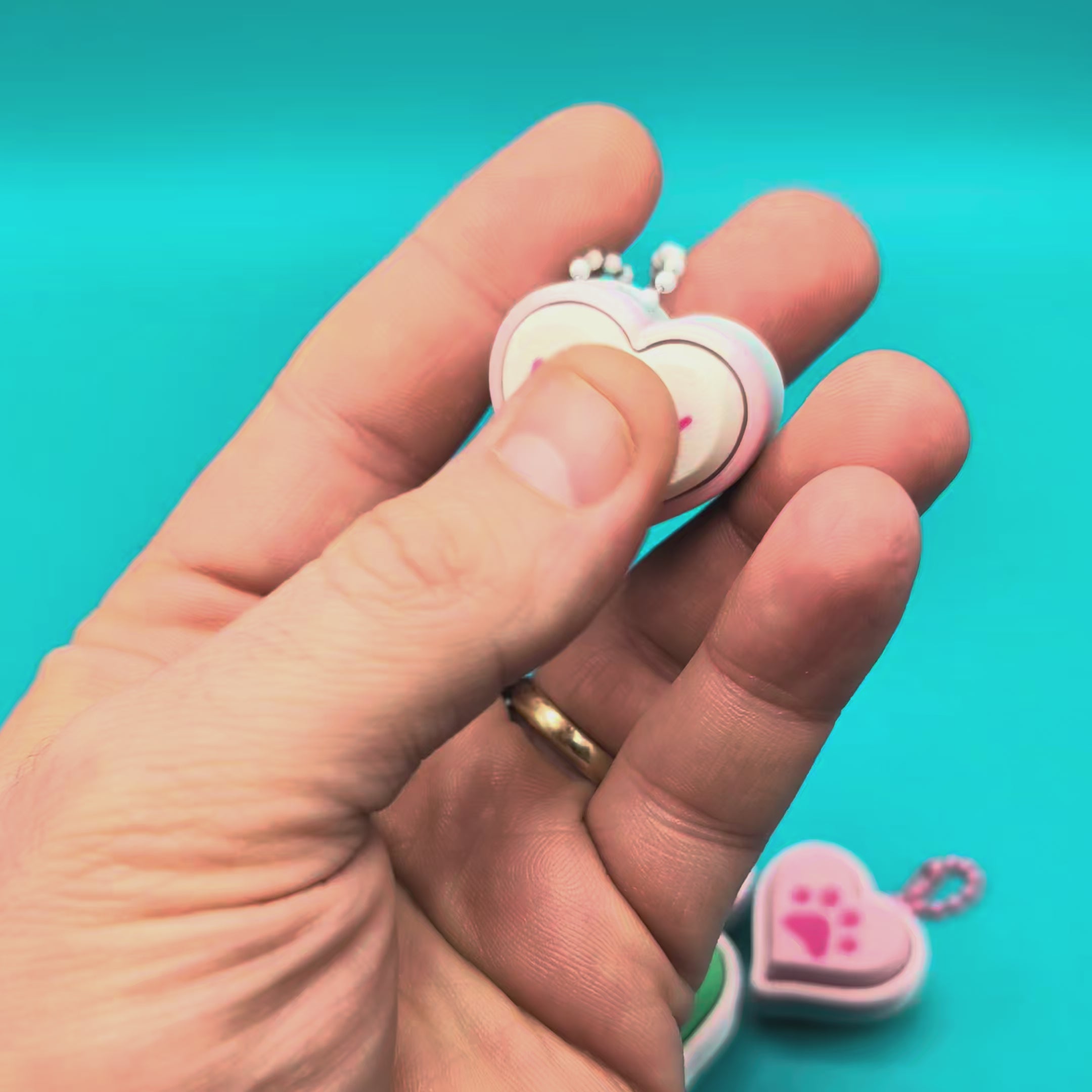 Wedding Conversation Heart Clicker Fidget Keychain